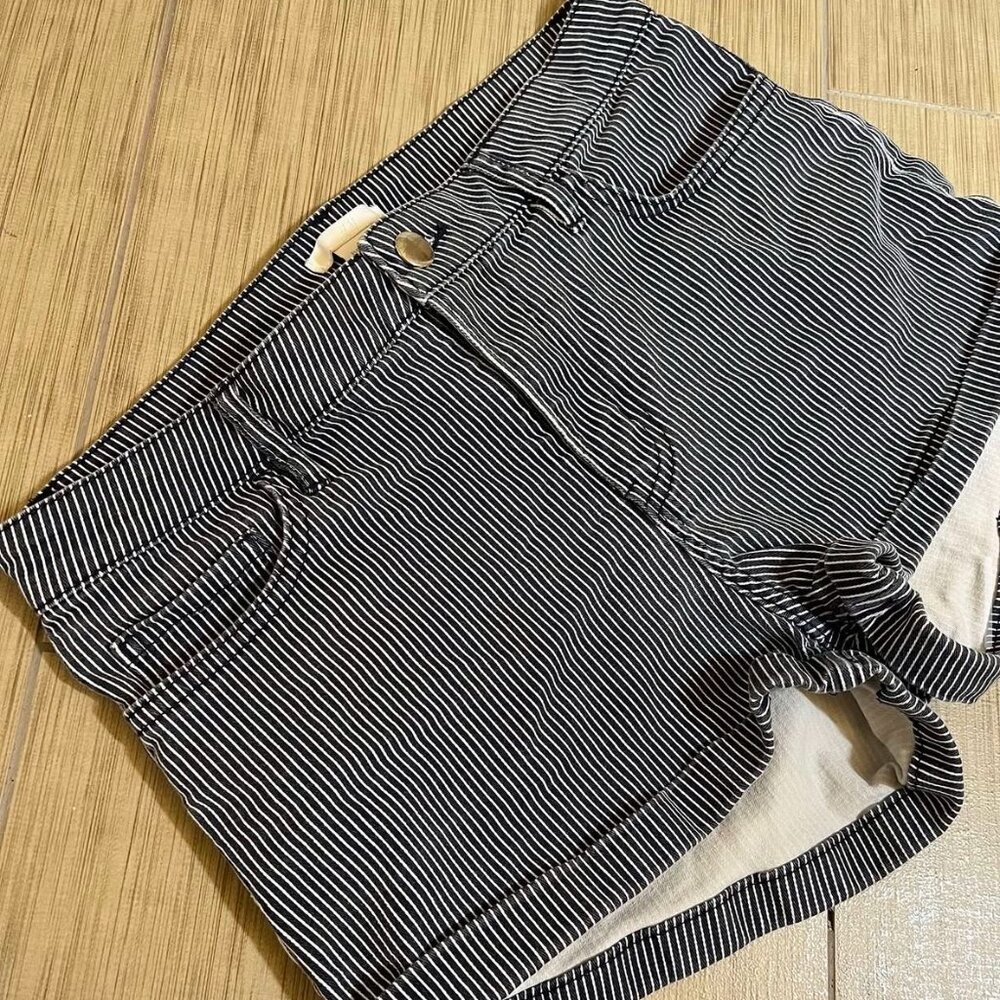 Navy Pinstripe Shorts